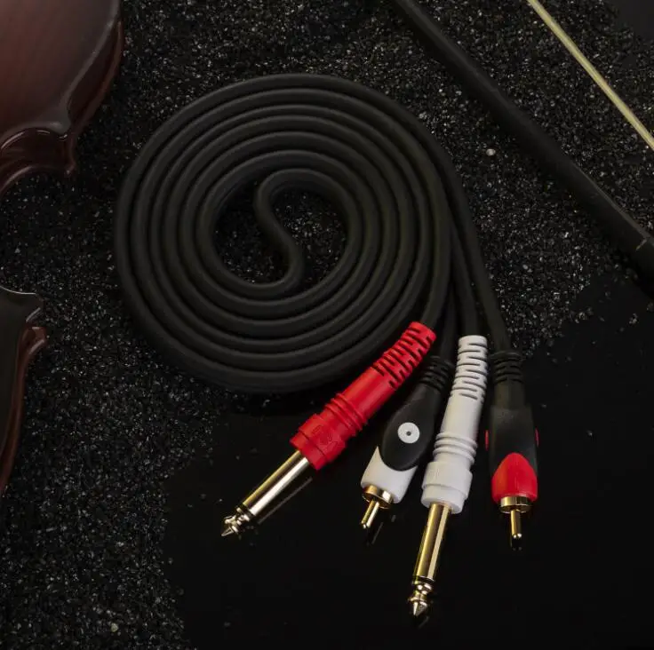Новый 3 5 к двойному RCA Мужской кабель аудиокабель линия 1 м 2 20 JSJ 332|Кабели VGA| |