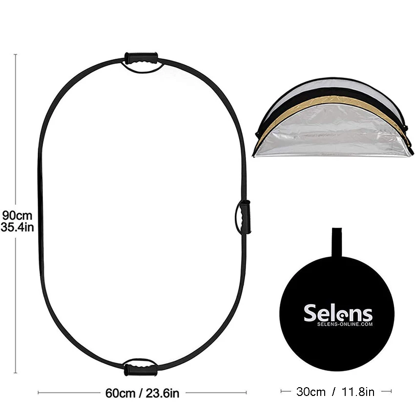 60x90 см 5 в 1 отражатель, светильник для фотосъемки, рассеиватель, портативный светильник для камеры, отражатель, чехол для переноски, отражатель для фотосъемки