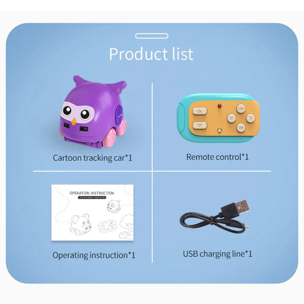 

Cartoon Animal Car Gesture Sensor Hand Control Induction Following RC Cute Tracker Cars Toy for Christmas Girls