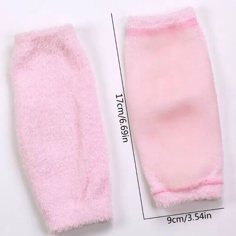 2Pcs/Pair Women Moisturizing Gel Microfiber Elbow Sleeves Exfoliating Soften Dry Cracked Skin SPA Nursing Care Brace Cover