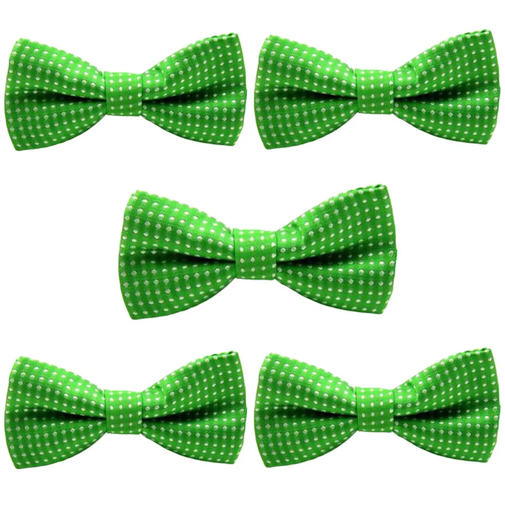 5 шт., детские галстуки-бабочки в белый горошек для мальчиков, вечерние, школьные, регулируемые галстуки-бабочки