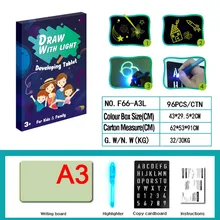 Подарок, волшебная доска для рисования, обучающая развивающая игрушка, прочная светящаяся забавная флуоресцентная DIY граффити для детей