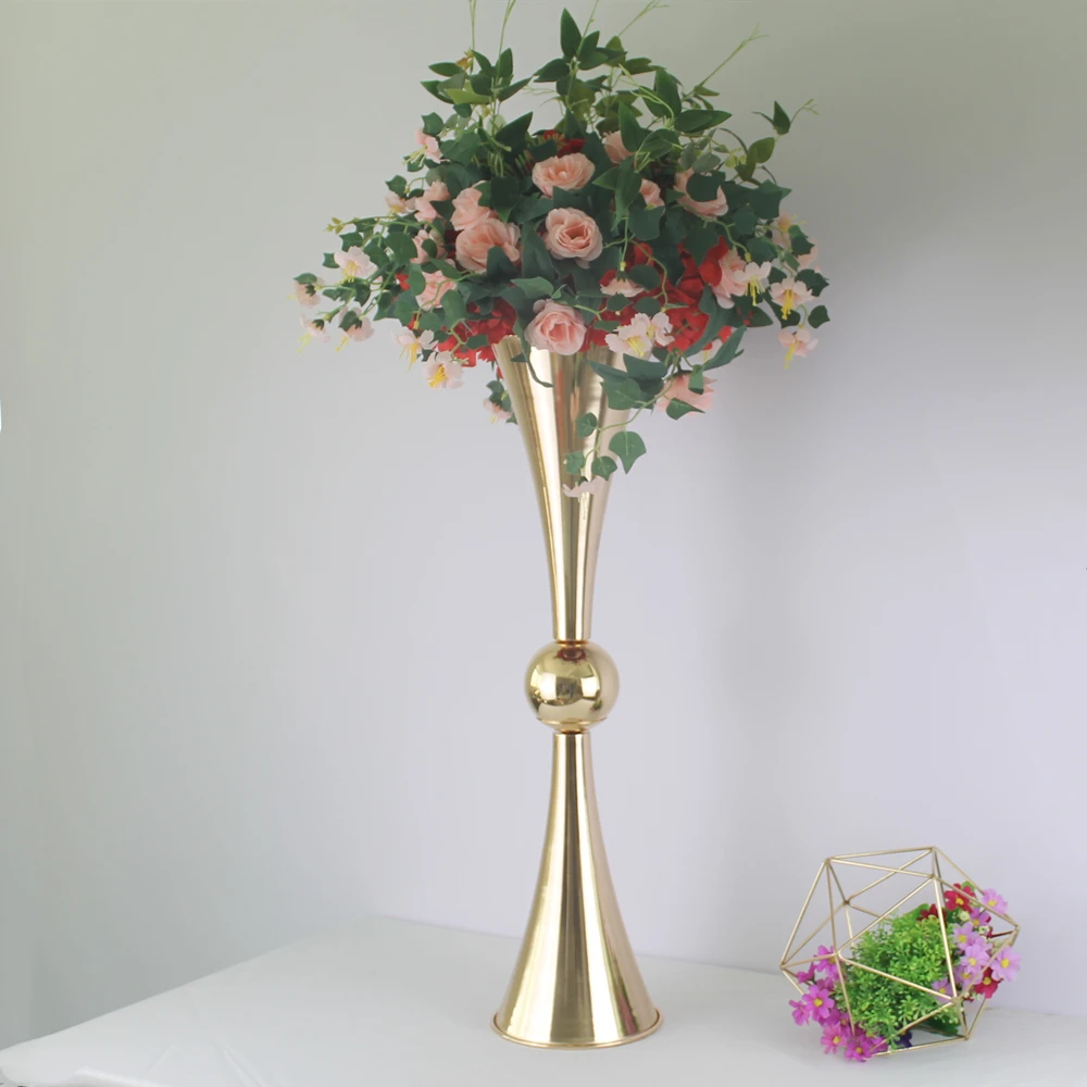 10pcs 29 Inch Tall Metal Wedding Flower Trumpet Vase Stand Table Decorative Centerpiece Artificial Flower Arrangements Decor Party Diy Decorations Aliexpress