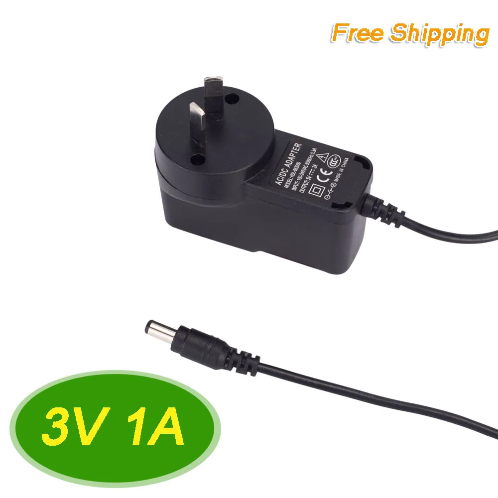1PCS 3V1A AC 100V-240V Converter Switching Power Adapter DC 3V 1A 1000mA Universal Power Supply AU Plug Tablet Charger Free Ship