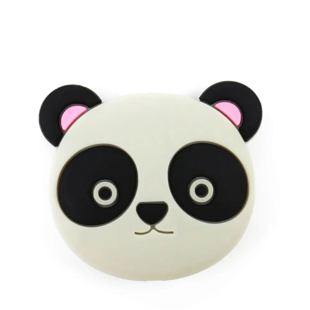 5 шт. силиконовые бусины панды 3 см детский грызунок животное Perle Силиконовые Зубные ПВХ бесплатно ожерелье-прорезыватель Siliconen Kralen бисера - Цвет: Gray