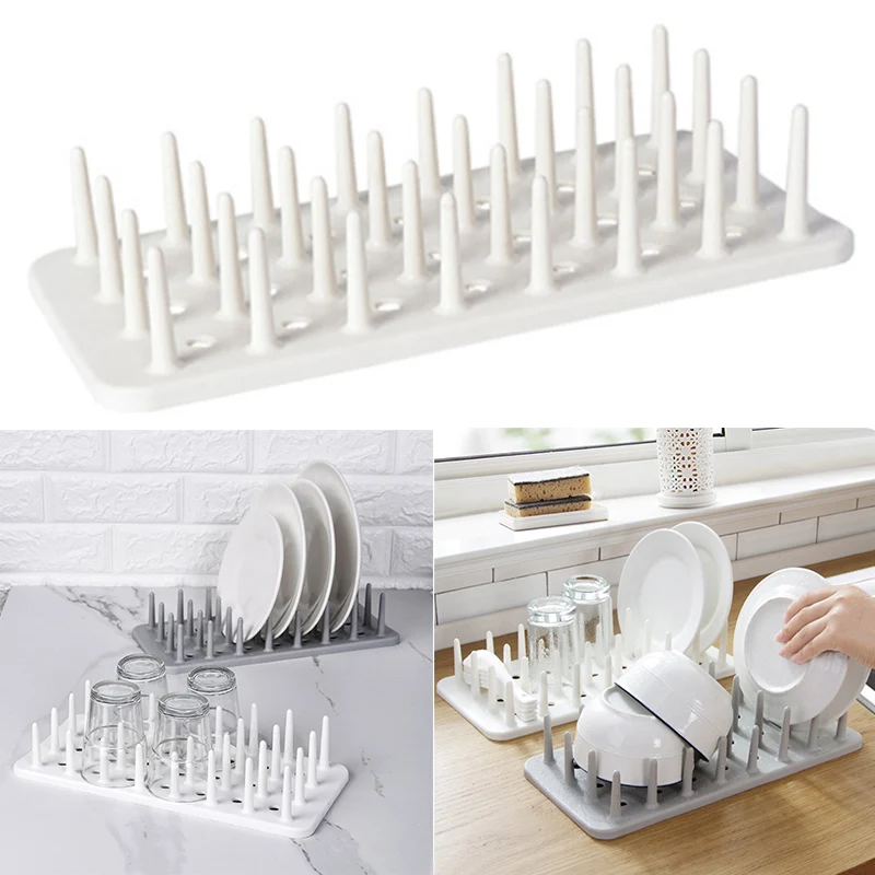 

Dropshipping Kitchen Dish Plate Rack Pot Lid Cover Drying Drain Holder Plastic Storage Rack Shelf P666