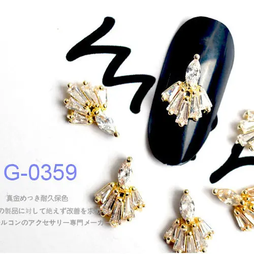 G-0359 5 шт. Роскошный цветок Любовь 3D дизайн ногтей циркон украшения для ногтей Кристаллы Стразы аксессуары для ногтей украшения для ногтей Подвески для ногтей - Цвет: G-0359