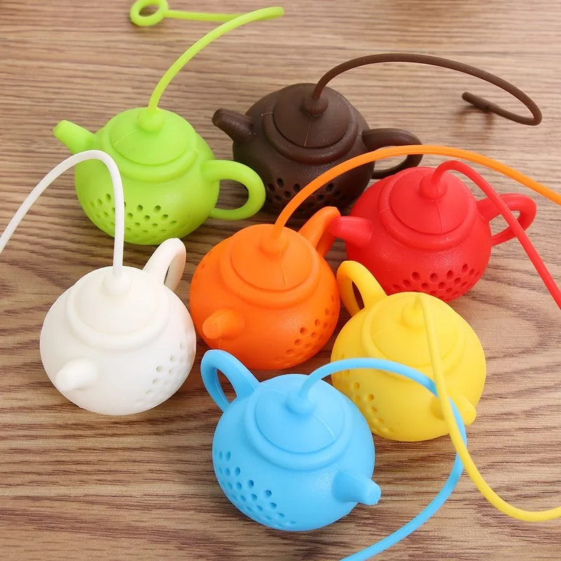 

Creative 1Pcs Teapot-Shape Tea Infuser Reuse Tea Strainers Silicone Leaf Filter Diffuser Teaware Kitchen Gadget Accessories