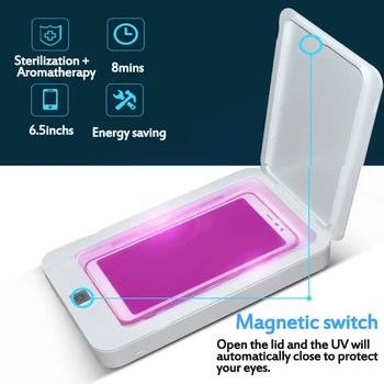 

Mobile Phone Disinfection Box Multi-function Perfumer UV Masks Disinfection Box One-click Quick Disinfection
