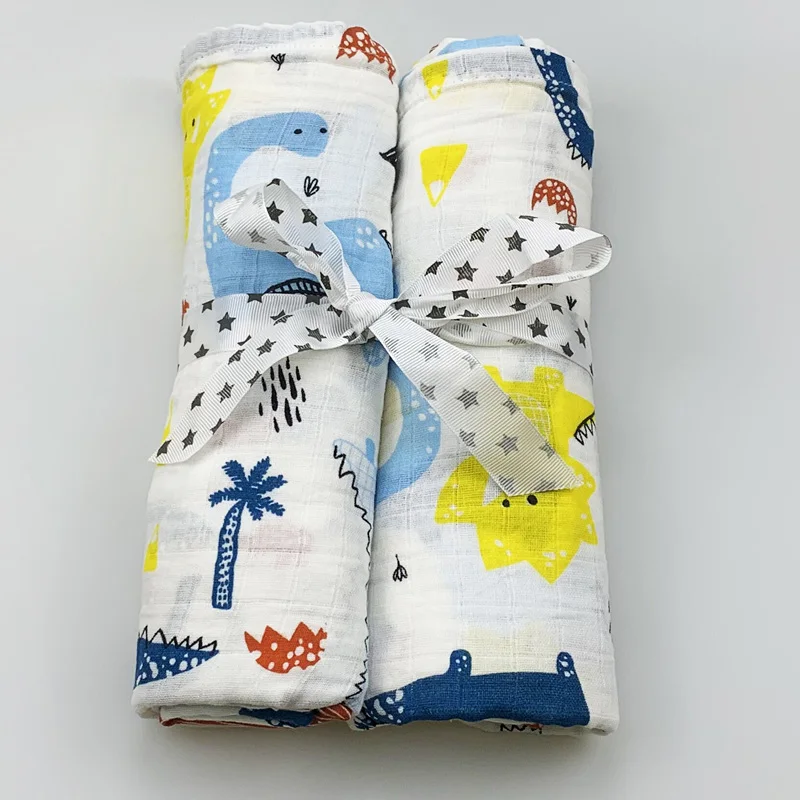 5 2pcs/set Newborn Baby Blanket Cotton Blanket Cartoon Pattern Multi-use Infant Stroller Cover Towel Baby Muslin Swaddle Wrap - Цвет: 5