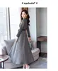 2022 Autumn New Arrival Plus Size S-XXXL High Quality Elegant Flower Plaid Printed Woman Velvet Long Dress ► Photo 2/5