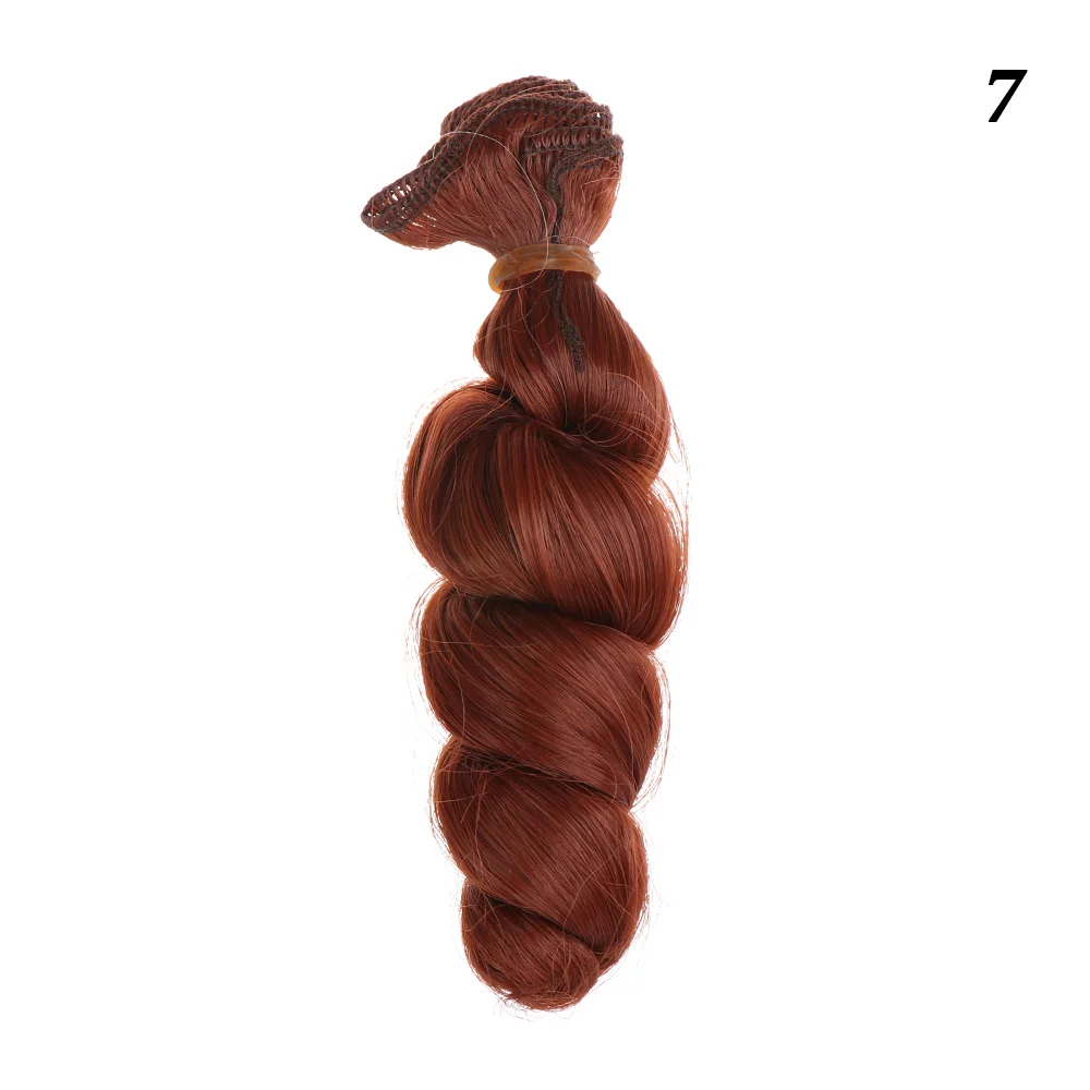 Кудрявые Парики кукла волос для 1/6 1/4 1/3 куклы BJD/SD аксессуары мини локоны волос кудрявый волос игрушка накладки из искусственных волос винт парик 15*100 см детские подарки - Цвет: 07