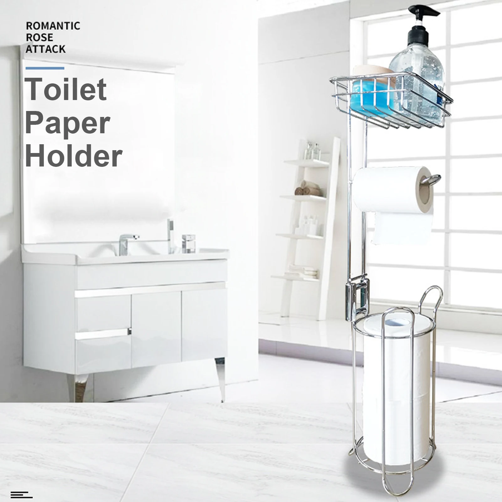 TreeLen Toilet Paper Holder Stand Tissue Holder for Bathroom Floor Sta