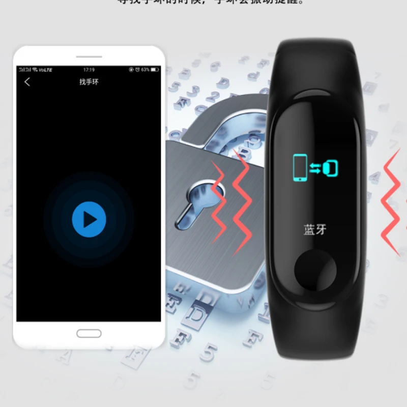 Умный Браслет M3plus с сменными ремешками, смарт-браслет с пульсометром, фитнес-трекер, Смарт-часы M3 Pro