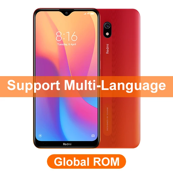 Global ROM Red Мобильный телефон Xiaomi Redmi 8A с глобальной прошивкой, 4 ГБ, 64 ГБ, Восьмиядерный процессор Snapdargon 439, экран 6,22 дюйма, 12 МП, 5000 мА/ч, 8 A, смартфон - Цвет: Global ROM Red