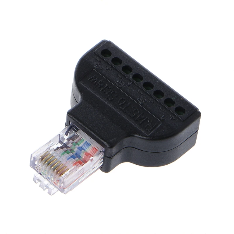 RJ45 Ethernet Male To 8 Pin AV Винтовая клемма адаптер Блок преобразователя Plug CCTV