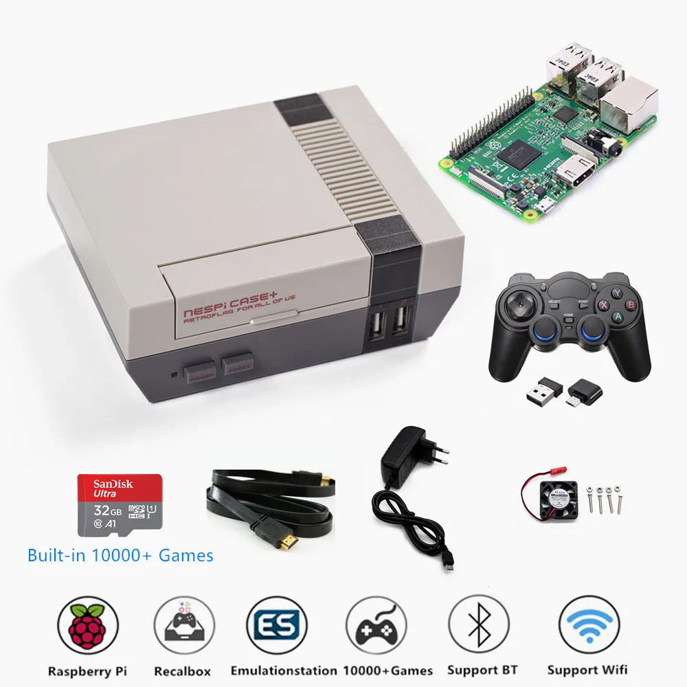 Игровая приставка Retroflag NESPI + Raspberry Pi 3B поддержка HDMI Out TV Gaming Play предварительная