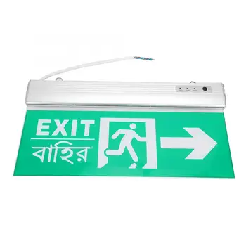 

LED Exit Sign PMMC Emergency Safety Evacuation Light Indicator Bengali + English 220V LED Exit Light