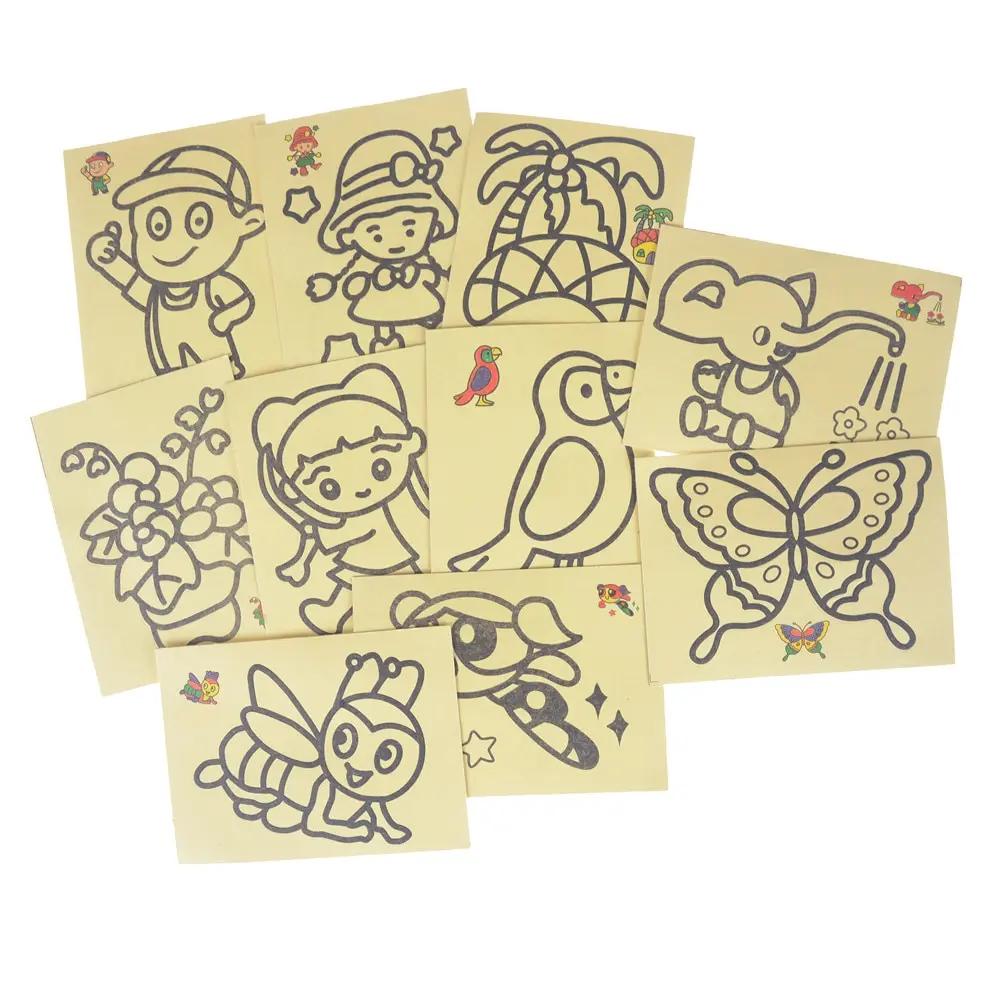 

10Pcs/lot DIY Children Handmade Picture Paper Craft Drawing Board Sets BubbleSand Sand Draw Art Kids Sand Painting Toy