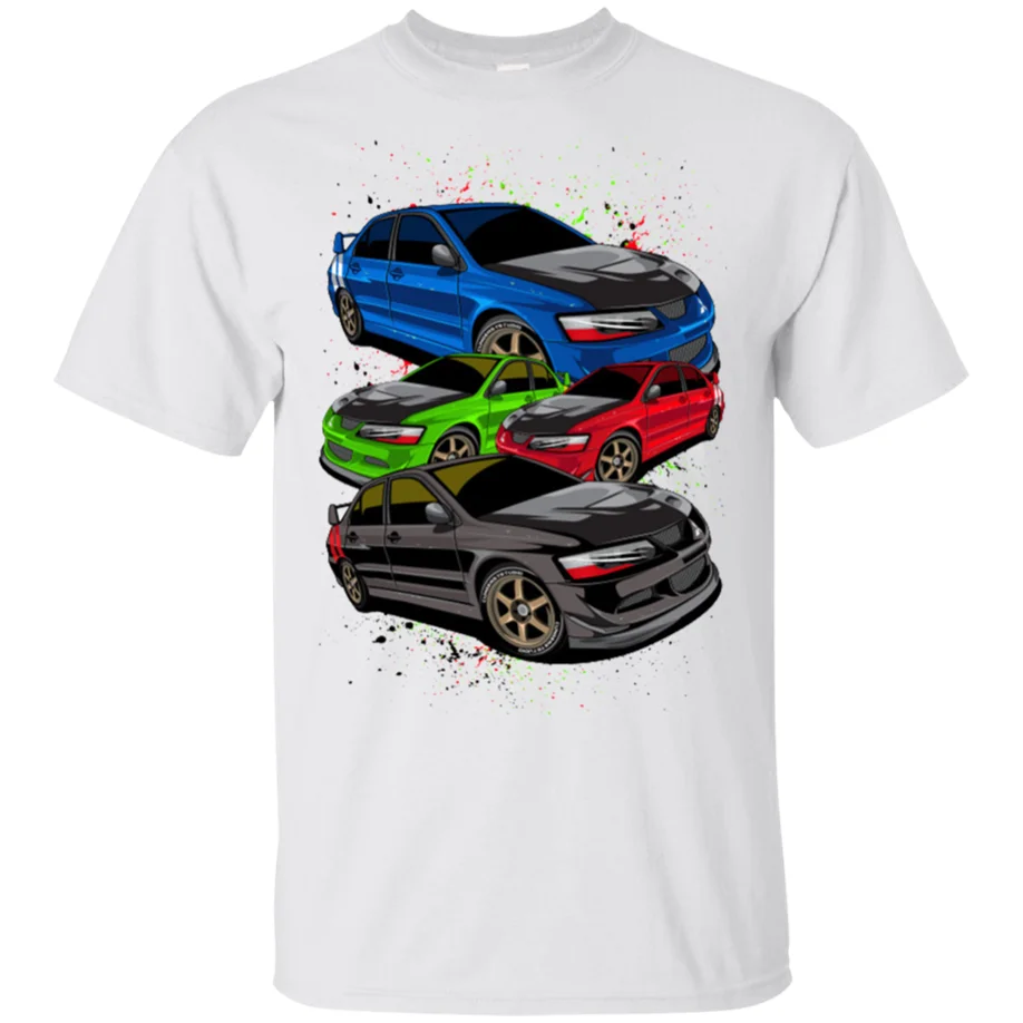 Evo T-Shirt 2019 Miitshubiishi Short Sleeve White Men-Women Oversized Tee Shirt |
