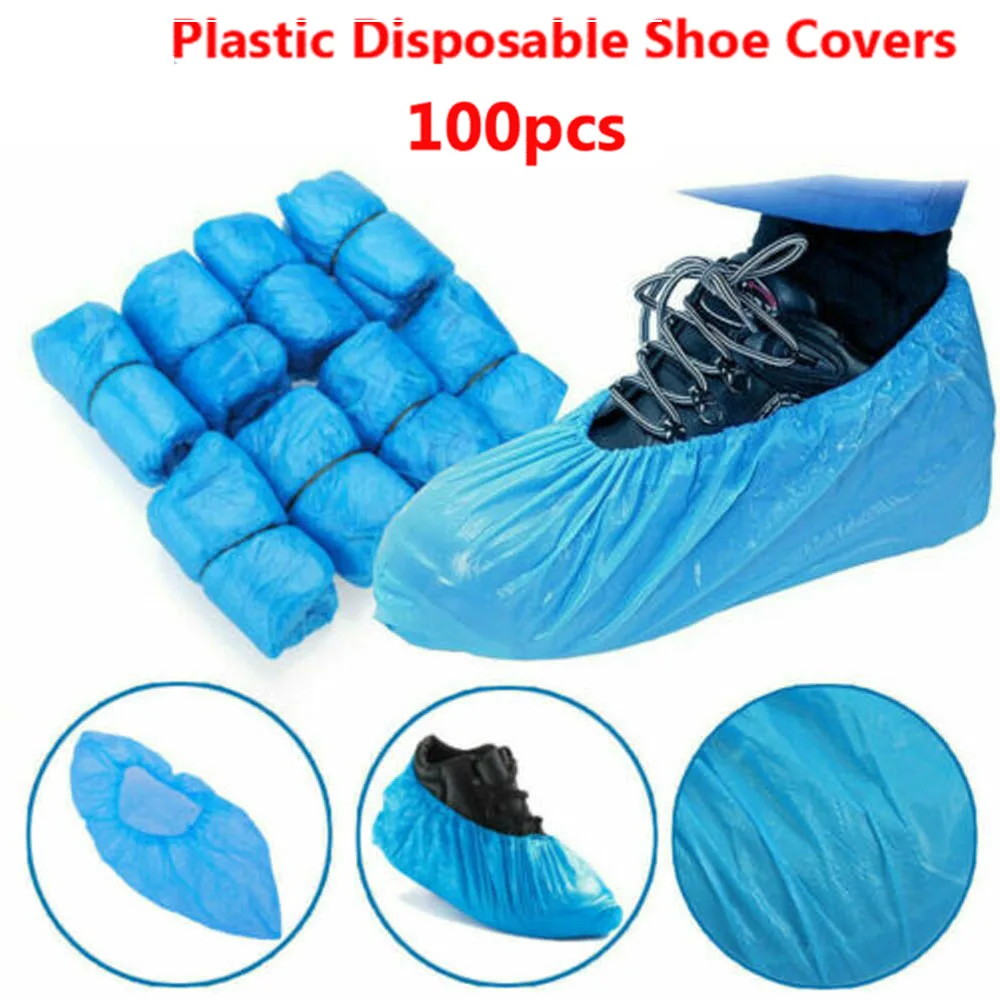 Cubiertas antipolvo para zapatos, protectores de suelo desechable antideslizantes, talla única, 100 Uds.