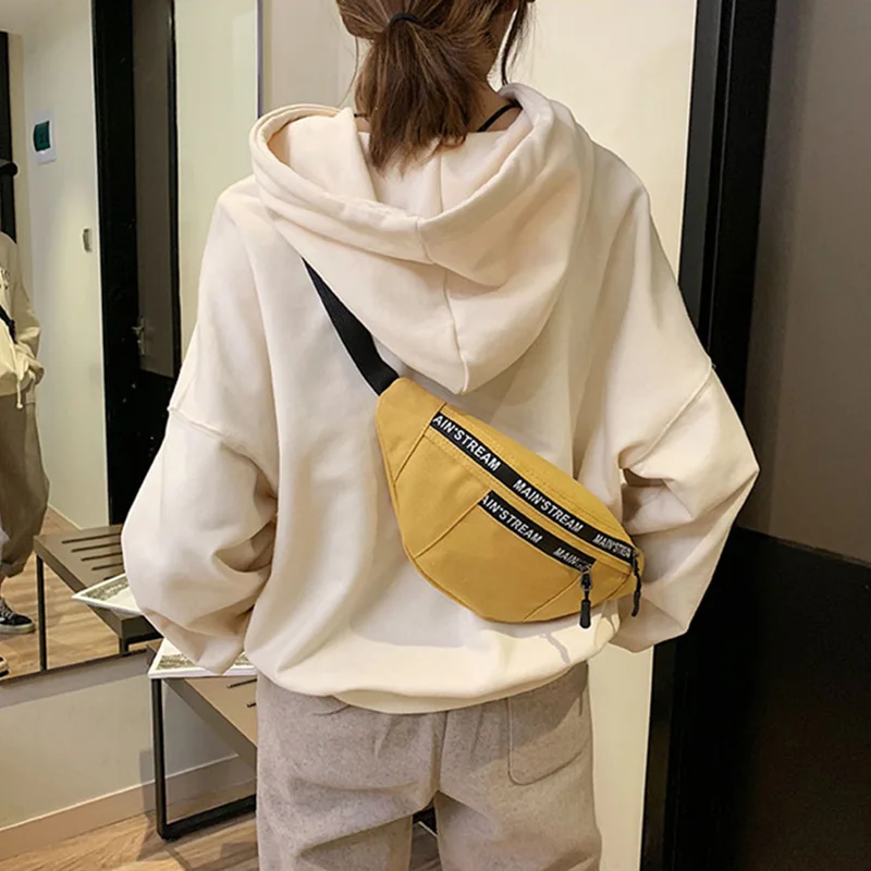 

Women Waist Bag The Men fanny packs Crossbody Fashion letters Waist Pack canvas Phone Belt Bag black yellow Belly Bags Purse