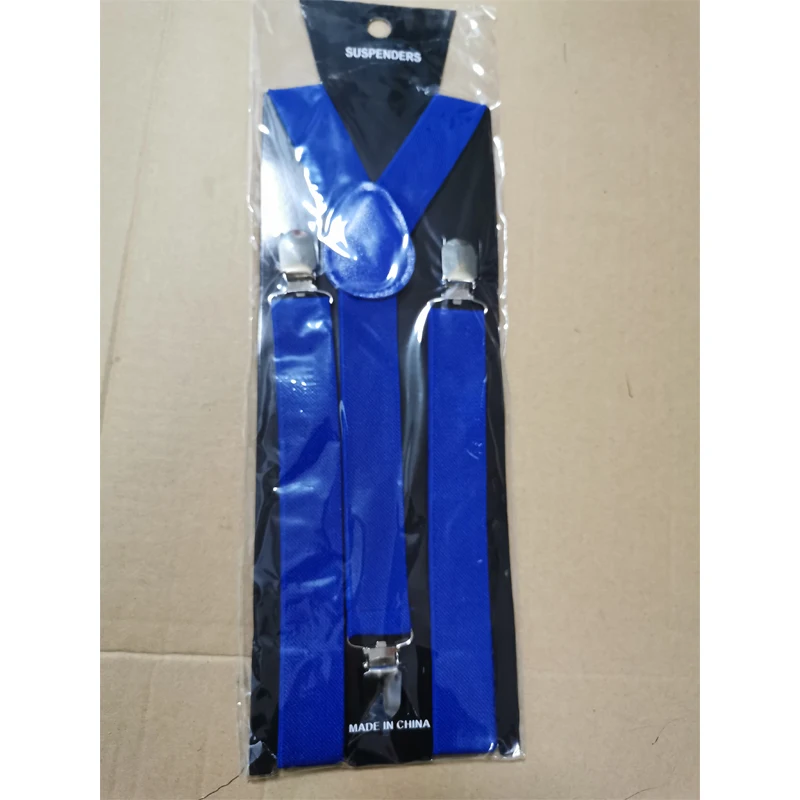 1920s Mens Accessory Adjustable Elastic Y Back Style Suspenders for Men and Women With Strong Metal Clips - Цвет: Синий