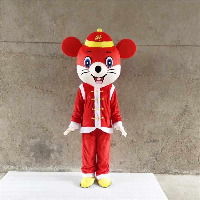Китайский год Зодиак lucky mouse маскарадный костюм для взрослых Размер для приветственного выступления и Хэллоуин вечерние платья