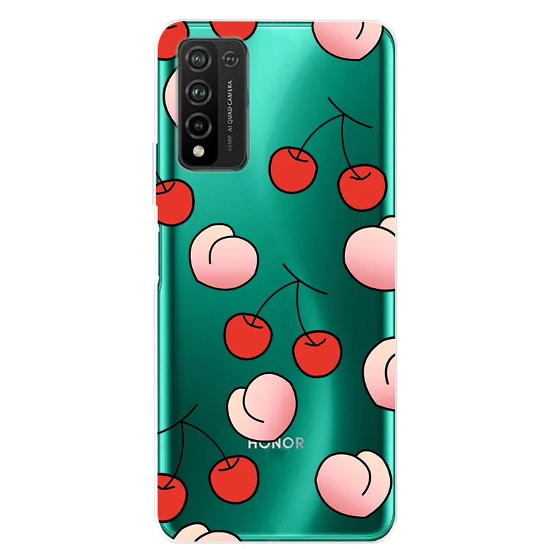 Floral Design Transparent Soft TPU Phone Case - Cute Silicone Cover for Huawei Honor 10X Lite