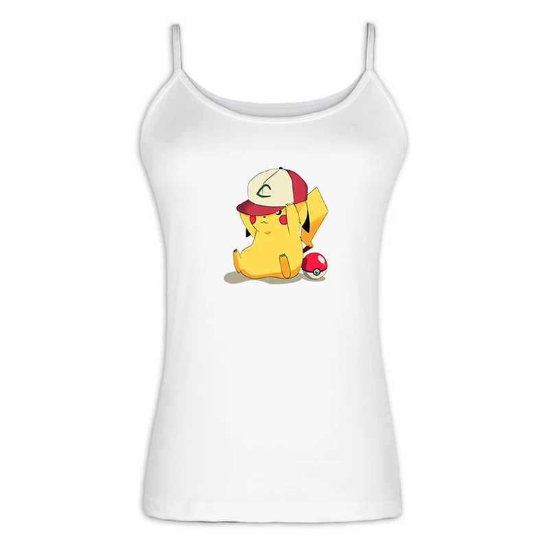 iaSingletS569W Pikachu Aquarius Gemini Virgo Sagittarius Созвездие скорпиона Leo сексуальные дамские, женские майки, хлопковые топы на лямках - Цвет: iaSingletS569W