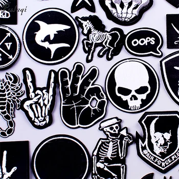 

Pulaqi Stripe Rock Patch Band DIY Embroidered Patches for Clothes Patch Iron On Patches Clothing Punk Badges For Clothes Sticker