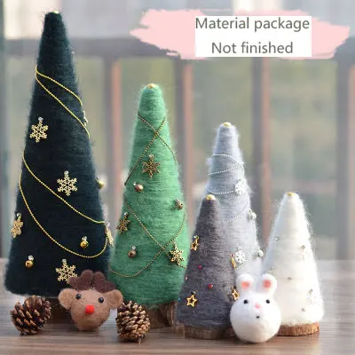 Простой норвежский стиль лося кролик плюшевый DIY Войлок новогодняя елка, для дома Санта Декор счастливый год вечерние подарки для детей - Цвет: 5pcs Suit