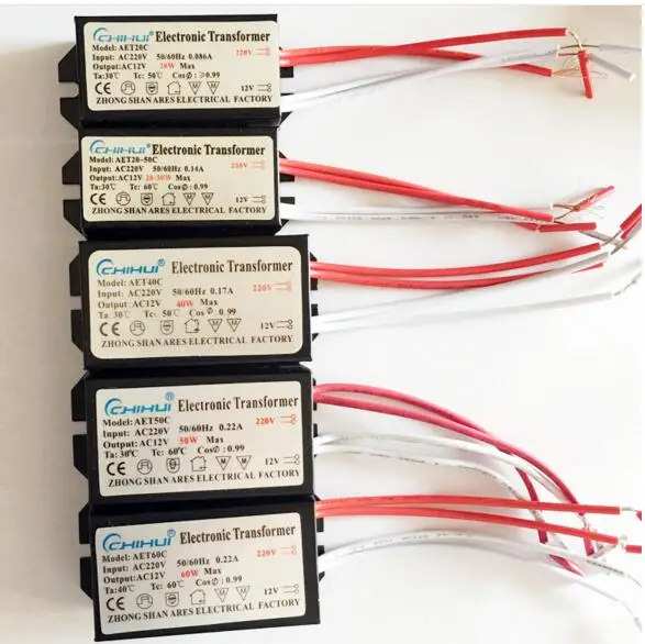 2022 Sufficient Power Electronic Transformer For Halogen Lamp light AC 12V 20W 50W 60W 160W 200W 250W Optional