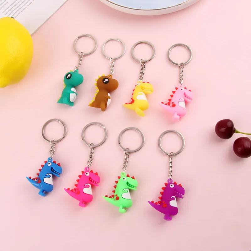 2019 Модный милый мультфильм маленький брелок для ключей динозавры ПВХ