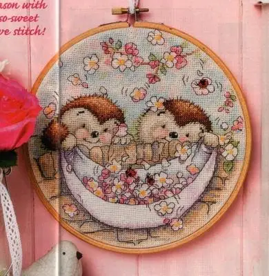 HH Bonnie Rabbit-Набор для вышивания крестиком на день рождения, животные, хлопковая нить, любовь, замок, холст, вышивка, сбор ежа