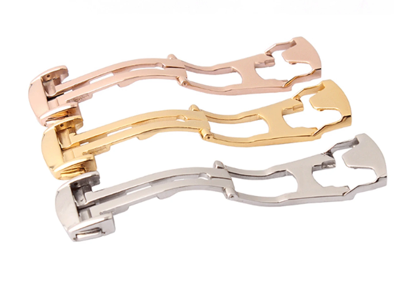 16Mm/18Mm/20Mm Cinturini Fibbia Per Omega De Ville Cinturino Cinturino Cinturino Nero/Argento/Oro Acciaio Pieghevole Accessori Strumento