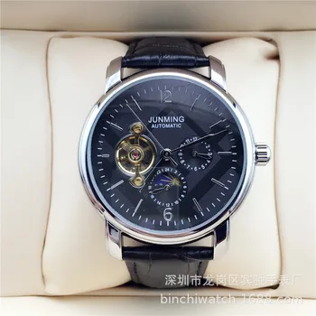 

Business Affairs Low Hill Free Wheel Mechanics Genuine Leather Man Wrist Watch