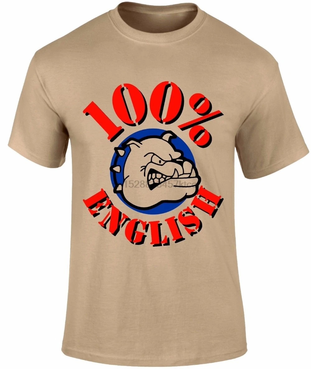 100% English British Bulldog Graphic Funny Slogan England Cotton for Men Tee Shirt Short Sleeve Tops Man Casual T-Shirt |