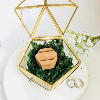 

Custom Wedding Ring Bearer, Personalized Wedding Ring Box Glass Box Geometric Glass Ring Holder Box, Personalized Jewelry Box