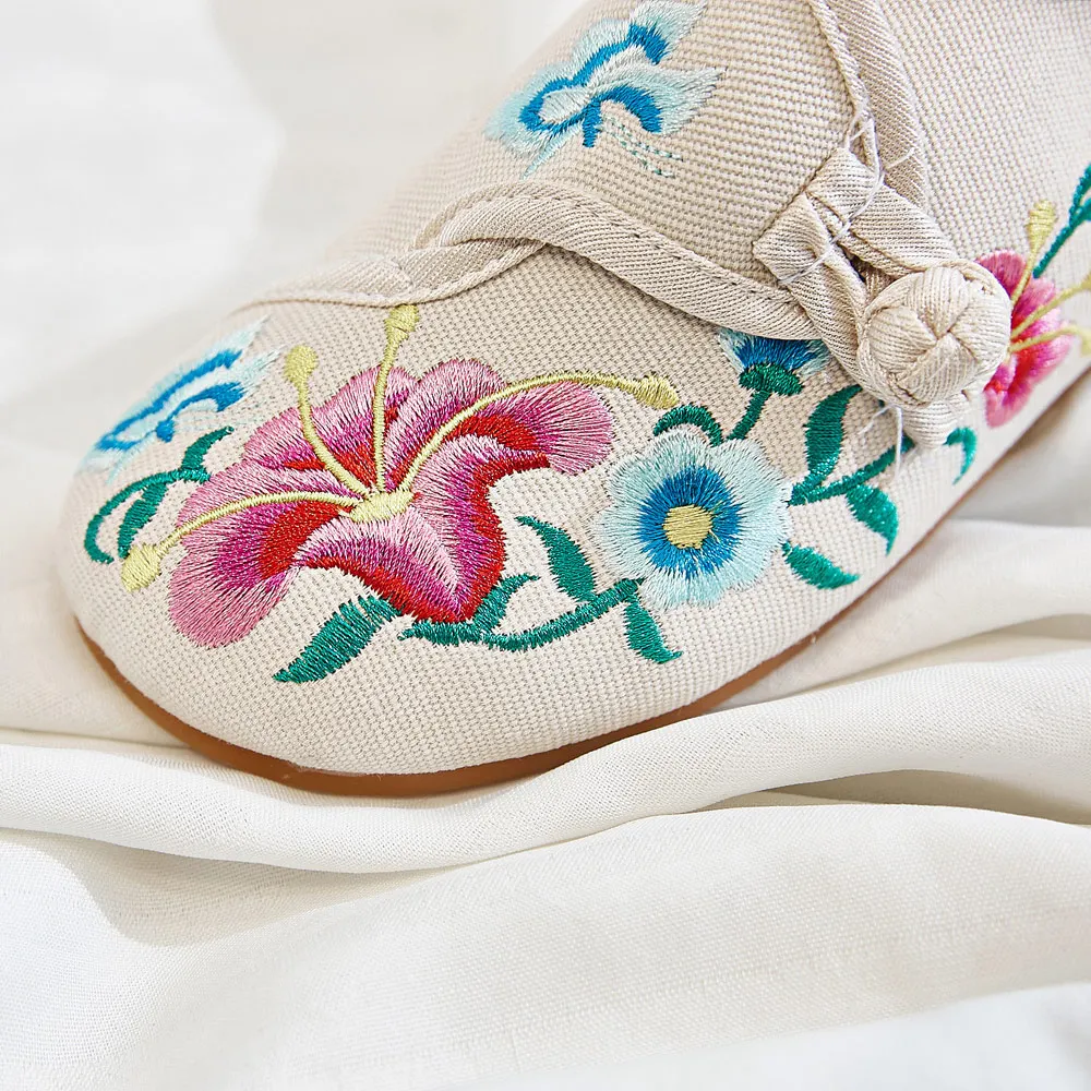 Женские холщовые балетки Veowalk Morning Glory с цветочной вышивкой женские повседневные