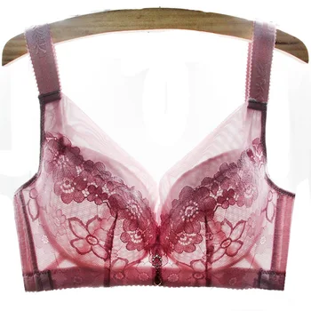 

Women's underwear thin mold cup breathable plus size gathered bra ultra-thin bra