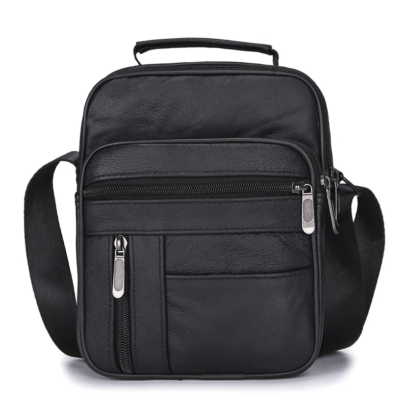 

Genuine Leather Men Portable Shoulder Bag Casual Soft Leather Sportsman Bag Business Cross-body Men's Bag