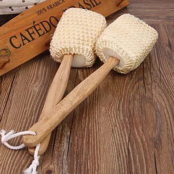 

1Pcs Portable Body Massage Sponge Scrubber Bath Shower Brush Long Handle Multifunction Bathroom Accessories Natural Sisal