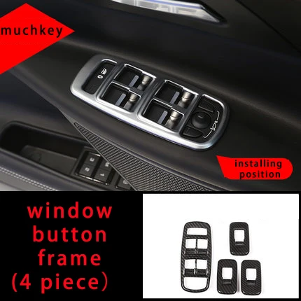 Для Jaguar XEL карбоновая оконная Кнопка рамка формовочная отделка 4 шт - Color: window button