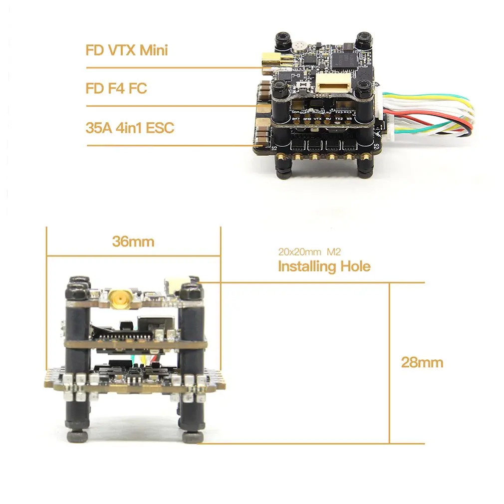 FD435-VTX стек Flytower 20x20 3-6S FD F4 мини-Контроллер полета 35A BL32 4в1 ESC FD VTX мини-видео передатчик RC запчасти
