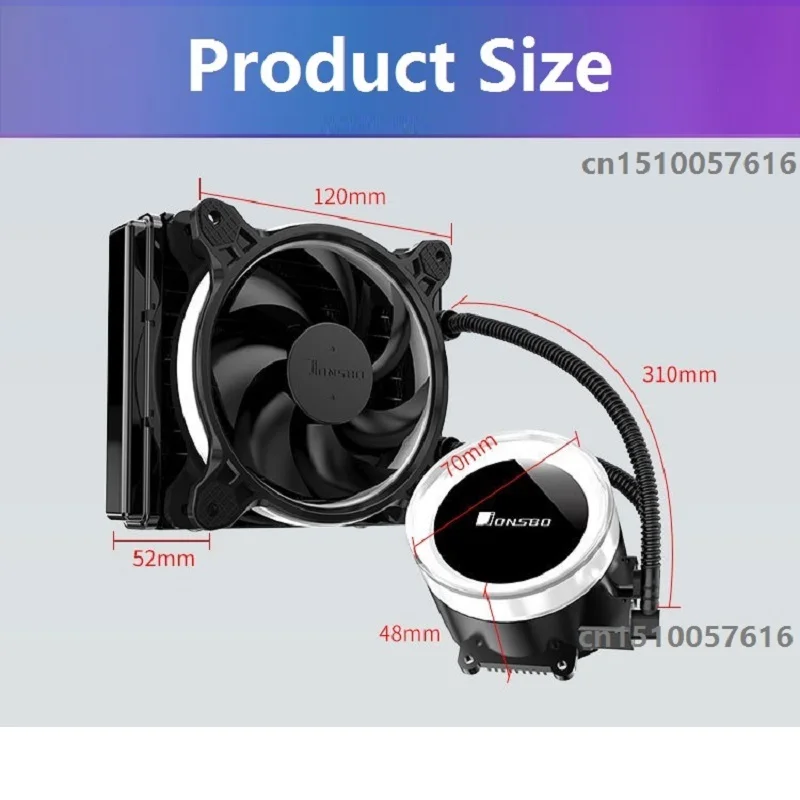 Охладитель воды в виде глаза ангела JONSBO Встроенный кулер для ЦП с RGB симфонией Aura