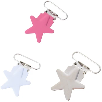 

5pcs/lot Baby Pacifier Clip Soother Teether Star Shape Safe Holder Saliva Towel Support Anti Fall Cute Clips Newborn Infant Feed