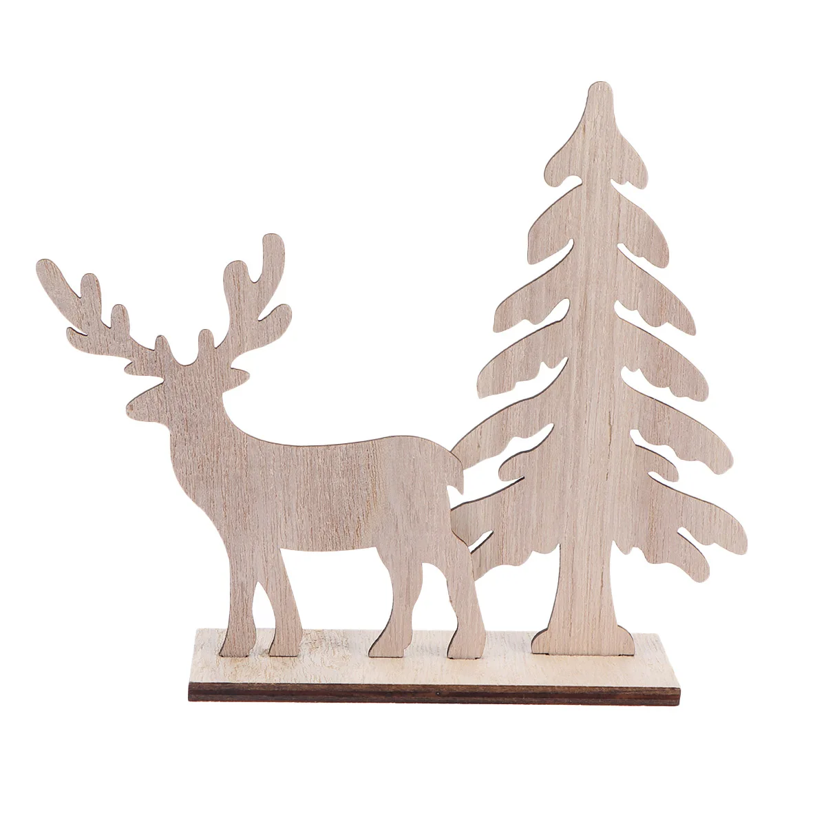 

1pc Ornament Novelty Wooden Deer Christmas Craft Supply Prop Ornament for Closet Party Home Shop
