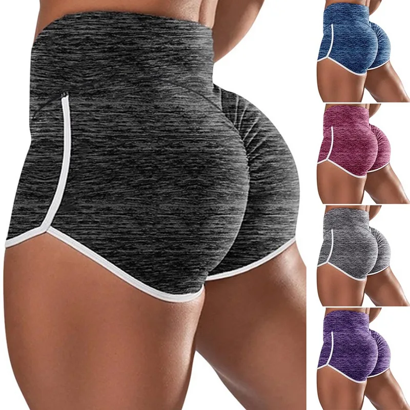

Pure Color Prints High Waist Fitness Workout Shorts Women 2020 Summer Gym Running Trainning Sport Shorts