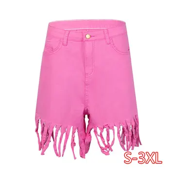 

Tassel Jeans Shorts Women 2020 Summer Elastic High Waist Cotton Jean Short Plus Size Sexy Denim Shorts Sexy Club